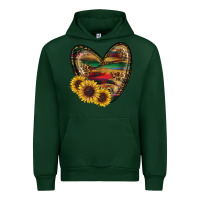 Forest Green western sunflowers heart Urban Hoodie - RanaPortraitStore