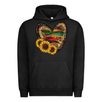 Pigment Black western sunflowers heart Urban Hoodie - RanaPortraitStore