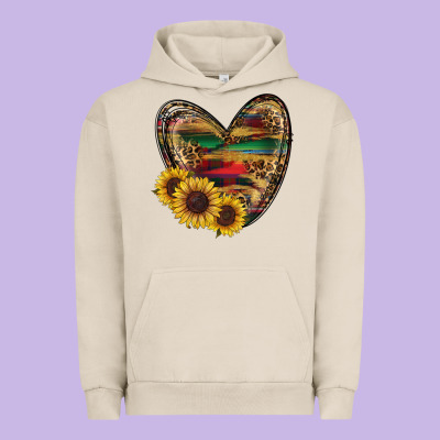 Western Sunflowers Heart Urban Hoodie Designed By Ranaportraitstore