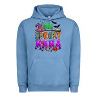 Pigment Pebble Blue one spooky mama Urban Hoodie - Zillion Design Studio