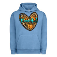 Pigment Pebble Blue thankful pumpkin heart Urban Hoodie - RanaPortraitStore