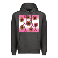 Charcoal Heather breast cancer awareness sunflower Premium Hoodie - RanaPortraitStore