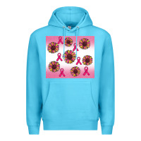 Ocean Blue breast cancer awareness sunflower Premium Hoodie - RanaPortraitStore