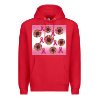 Red breast cancer awareness sunflower Premium Hoodie - RanaPortraitStore