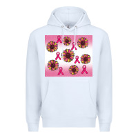 White breast cancer awareness sunflower Premium Hoodie - RanaPortraitStore