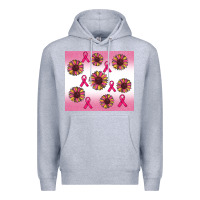 Heather Grey breast cancer awareness sunflower Premium Hoodie - RanaPortraitStore