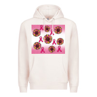 Pale Pink breast cancer awareness sunflower Premium Hoodie - RanaPortraitStore