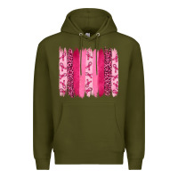 Army Green breast aweraness brushstrokes Premium Hoodie - RanaPortraitStore