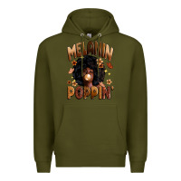 Army Green melanin poppin Premium Hoodie - Zillion Design Studio