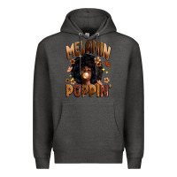 Charcoal Heather melanin poppin Premium Hoodie - Zillion Design Studio