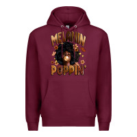 Burgundy melanin poppin Premium Hoodie - Zillion Design Studio
