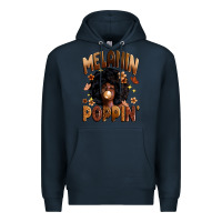 Navy melanin poppin Premium Hoodie - Zillion Design Studio