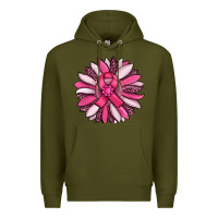 Army Green breast awareness cancer pink sunflower Premium Hoodie - RanaPortraitStore