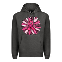 Charcoal Heather breast awareness cancer pink sunflower Premium Hoodie - RanaPortraitStore