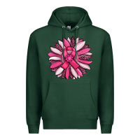 Sports Green breast awareness cancer pink sunflower Premium Hoodie - RanaPortraitStore