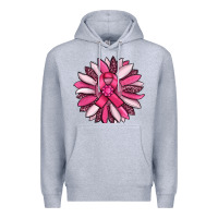 Heather Grey breast awareness cancer pink sunflower Premium Hoodie - RanaPortraitStore