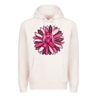 Pale Pink breast awareness cancer pink sunflower Premium Hoodie - RanaPortraitStore
