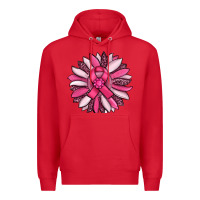 Red breast awareness cancer pink sunflower Premium Hoodie - RanaPortraitStore