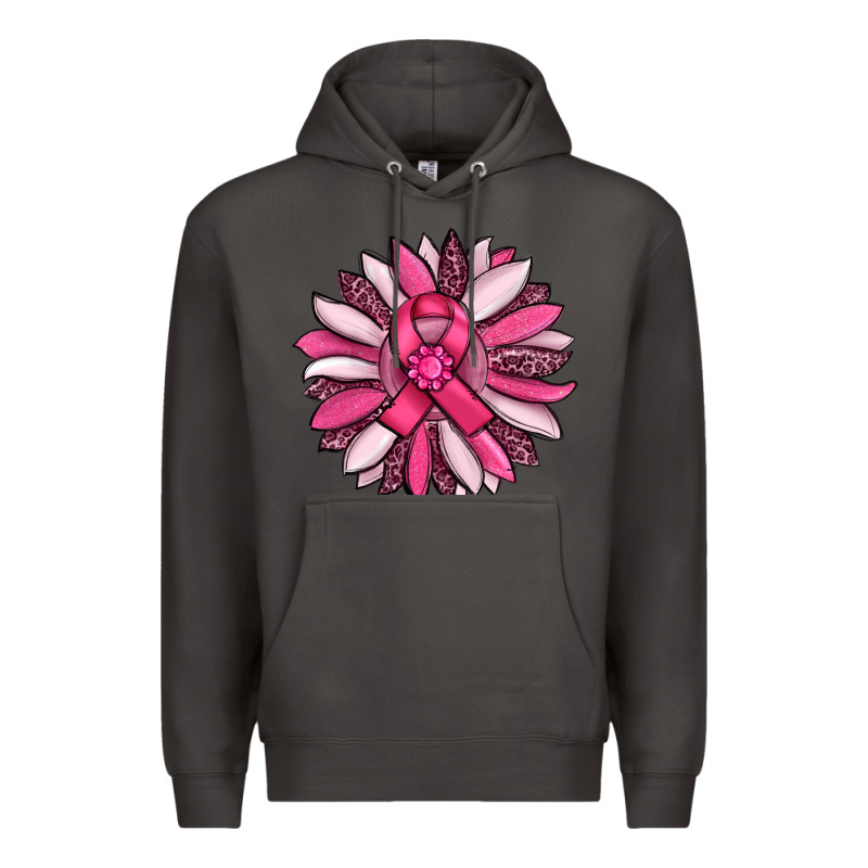 Breast Awareness Cancer Pink Sunflower Premium Hoodie by RanaPortraitStore | Teevron