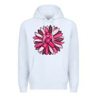 White breast awareness cancer pink sunflower Premium Hoodie - RanaPortraitStore