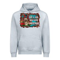 Heather Grey just a girl who loves christmas Urban Hoodie - RanaPortraitStore