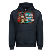 Navy just a girl who loves christmas Urban Hoodie - RanaPortraitStore
