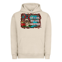 Pigment French Oak just a girl who loves christmas Urban Hoodie - RanaPortraitStore