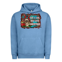Pigment Pebble Blue just a girl who loves christmas Urban Hoodie - RanaPortraitStore