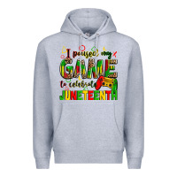 Heather Grey i paused my game to celebrate juneteenth Premium Hoodie - Zillion Design Studio