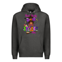 Charcoal Heather Thick Thighs Spooky Vibes Premium Hoodie - texasbilliewilder