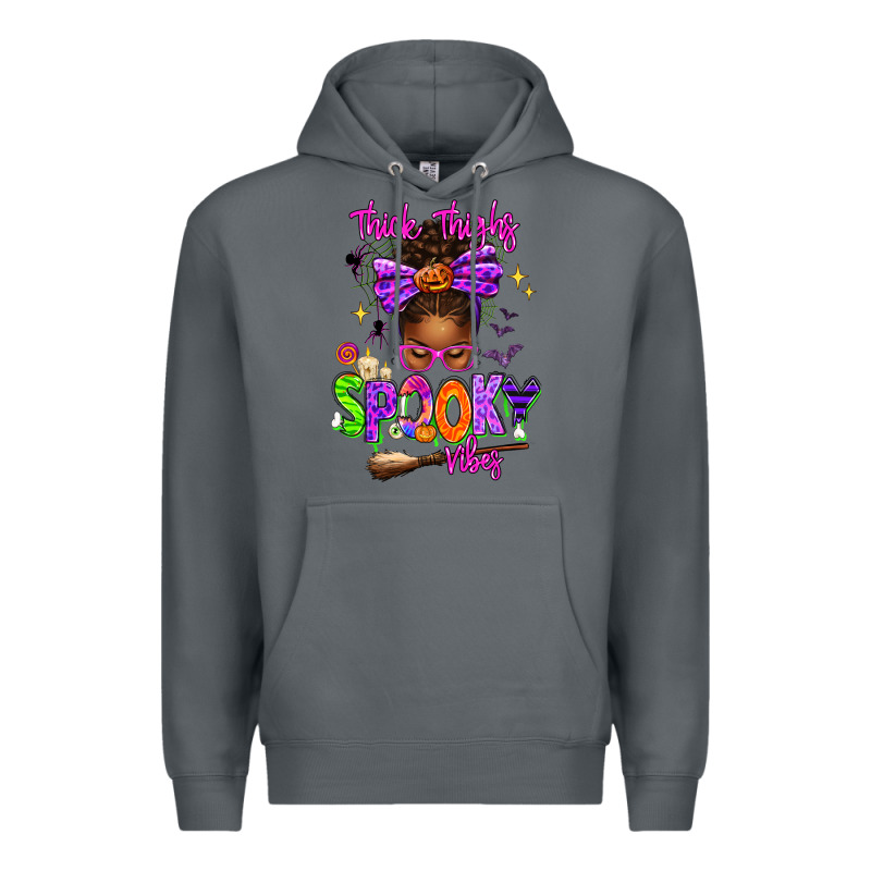 Thick Thighs Spooky Vibes Premium Hoodie by texasbilliewilder | Teevron