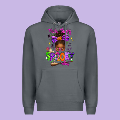 Thick Thighs Spooky Vibes Premium Hoodie Designed By Texasbilliewilder
