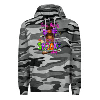 Slate Camo Thick Thighs Spooky Vibes Premium Hoodie - texasbilliewilder