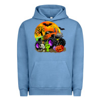 Pigment Pebble Blue halloween monster truck Urban Hoodie - Zillion Design Studio
