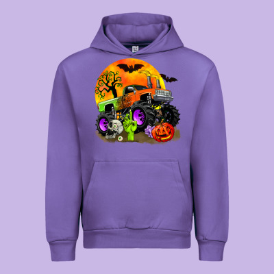 Halloween Monster Truck Urban Hoodie Designed By Zillion Design Studio