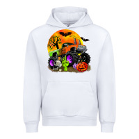 White halloween monster truck Urban Hoodie - Zillion Design Studio