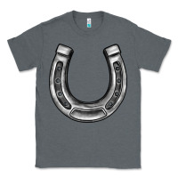 Charcoal Heather horseshoe Classic Tee - BarkalooDesign