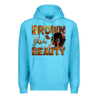 Ocean Blue brown skin beauty Premium Hoodie - Zillion Design Studio