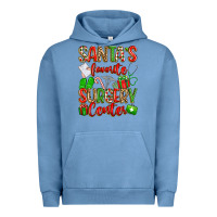 Pigment Pebble Blue Santa's Favorite Surgery Center png sublimation de Urban Hoodie - texasbilliewilder
