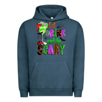 Pigment Midnight Navy eat drink and be scary Urban Hoodie - Zillion Design Studio