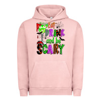 Pigment Salmon eat drink and be scary Urban Hoodie - Zillion Design Studio