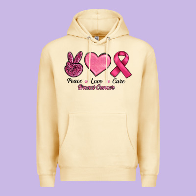 Breast Cancer Peace Love Cure Premium Hoodie Designed By Ranaportraitstore