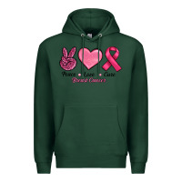 Sports Green breast cancer peace love cure Premium Hoodie - RanaPortraitStore