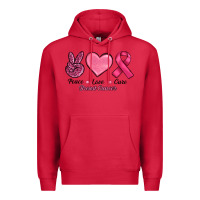 Cardinal breast cancer peace love cure Premium Hoodie - RanaPortraitStore