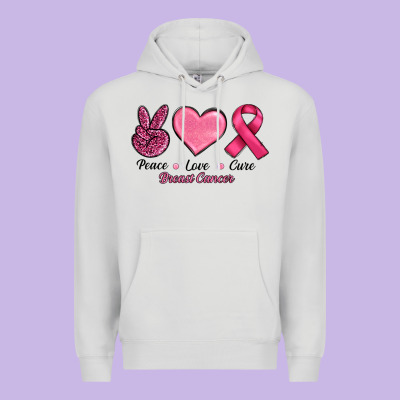 Breast Cancer Peace Love Cure Premium Hoodie Designed By Ranaportraitstore