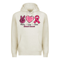 Oatmeal Heather breast cancer peace love cure Premium Hoodie - RanaPortraitStore
