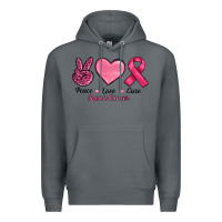 Rock breast cancer peace love cure Premium Hoodie - RanaPortraitStore