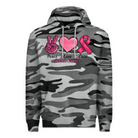 Slate Camo breast cancer peace love cure Premium Hoodie - RanaPortraitStore