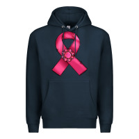 Navy breast cancer awareness ribbon Premium Hoodie - RanaPortraitStore