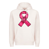 Pale Pink breast cancer awareness ribbon Premium Hoodie - RanaPortraitStore
